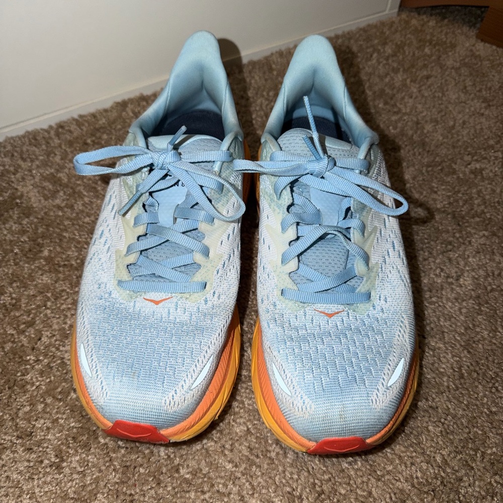 Hoka Women's Sky Blue and Tangerine Athletic Shoes